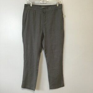 Onia Mens L Grey Linen Blend Pants Straight Leg Size S